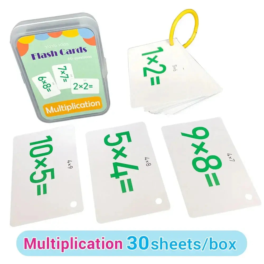 Cartes éducatives avec mots et chiffres pour apprentissage précoce
