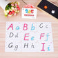 Cartes alphabet Montessori avec lettres majuscules et minuscules visibles