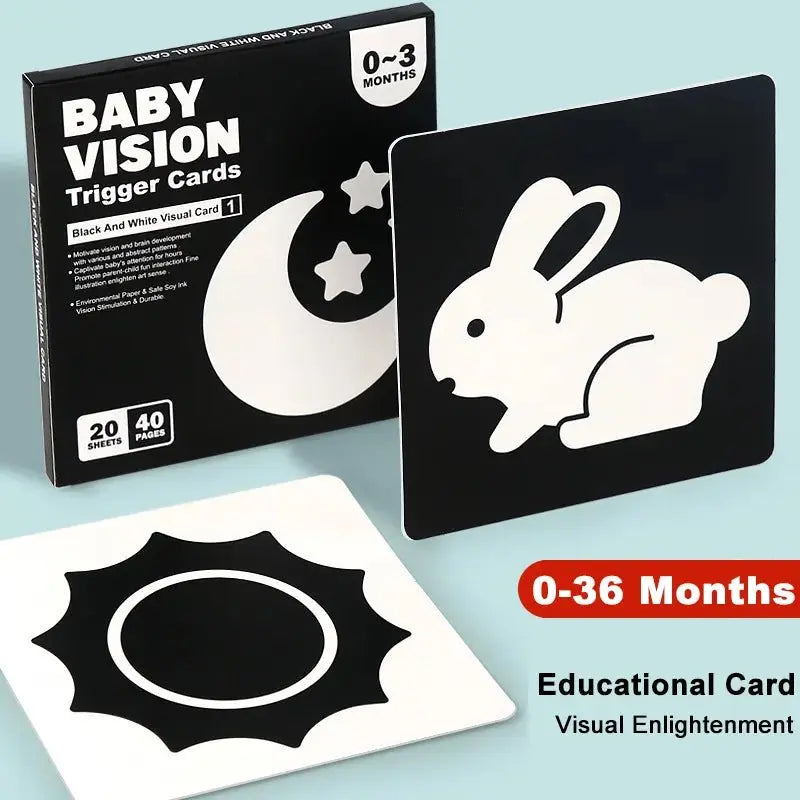 Cartes à fort contraste pour stimuler la vision des bébés