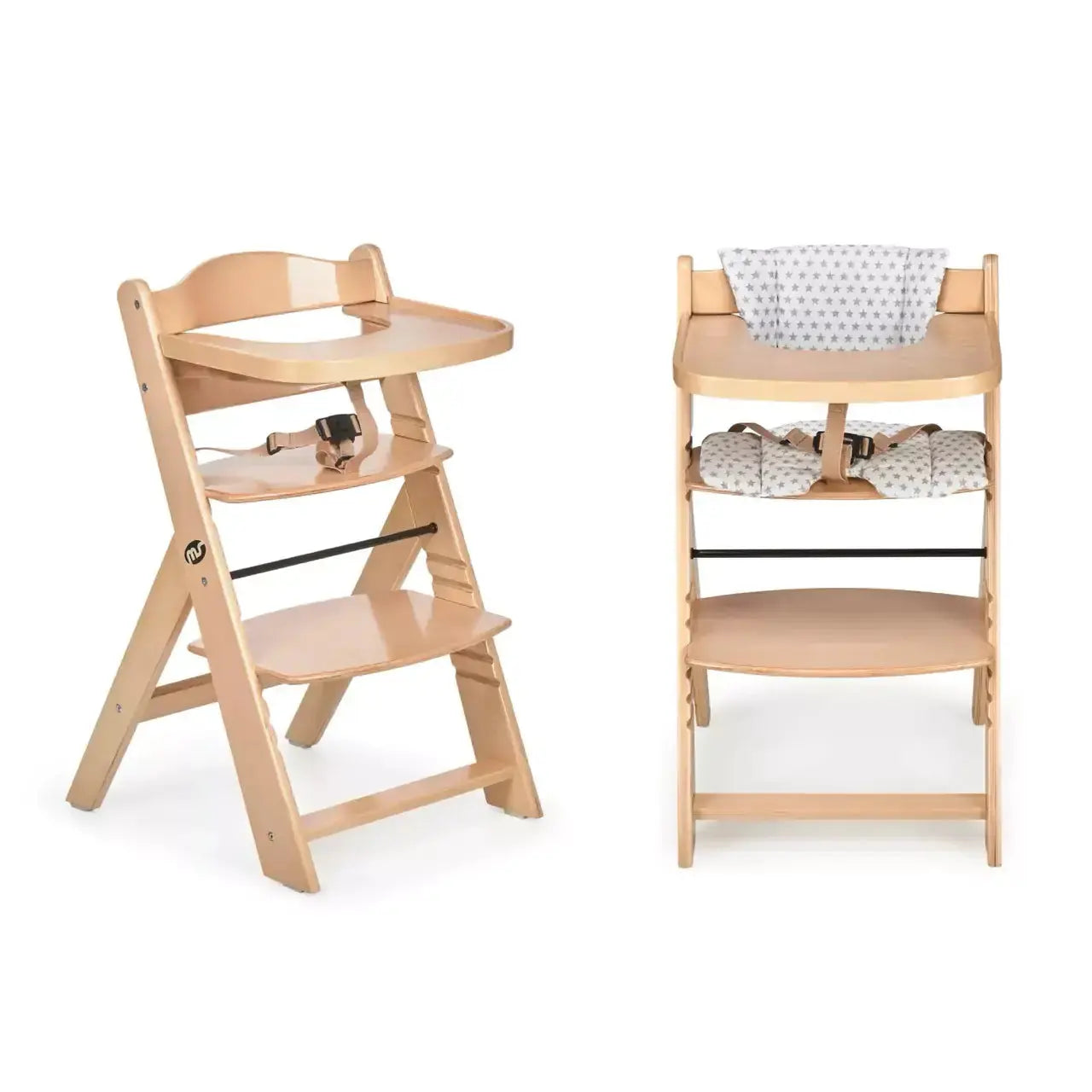 Chaise haute en bois avec motifs attrayants sur le siège