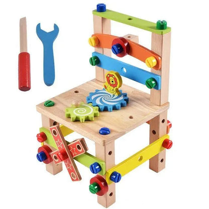 Chaise Montessori en bois vue de côté