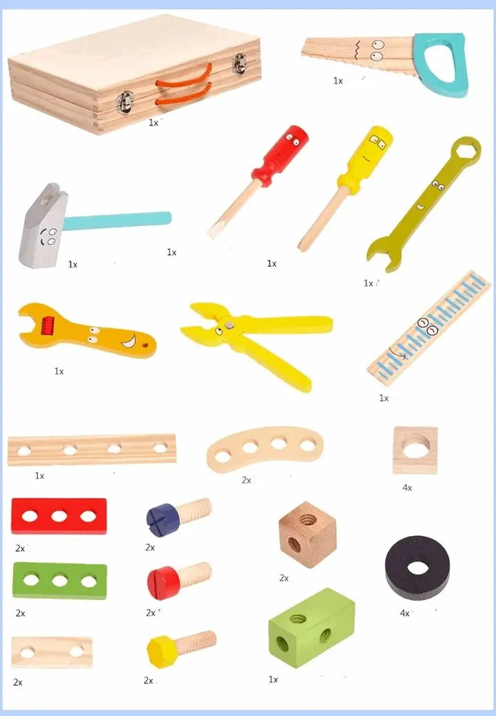 Vue de dessus des pièces de la chaise Montessori