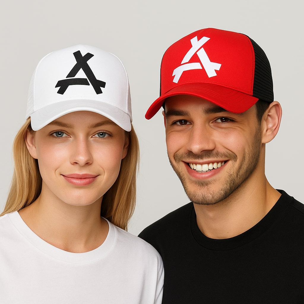 Casquette trucker noire avec dos en maille respirante