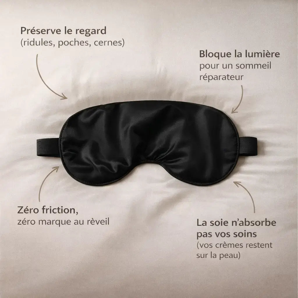 Gros plan sur la texture douce du masque en soie