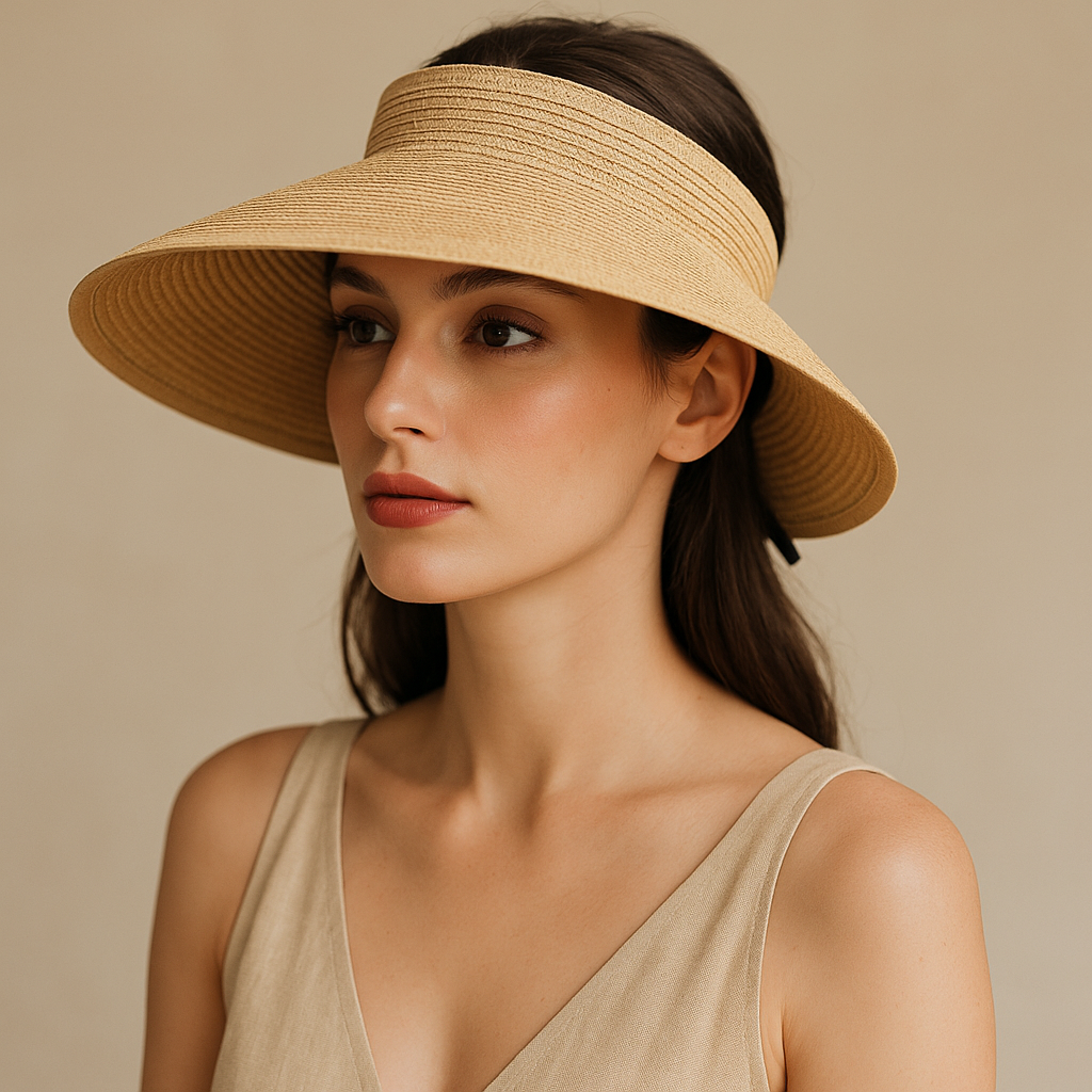 Chapeau de paille porté par une personne en robe d'été