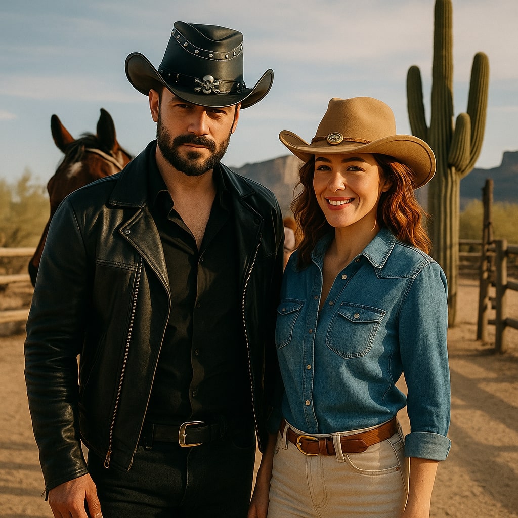 Chapeau Cowboy Cuir Véritable chatgptimage16juin2025 vue du matériau