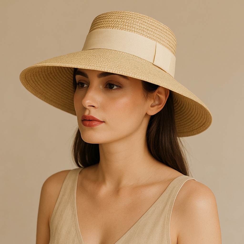 Gros plan sur le tissage de la paille du chapeau