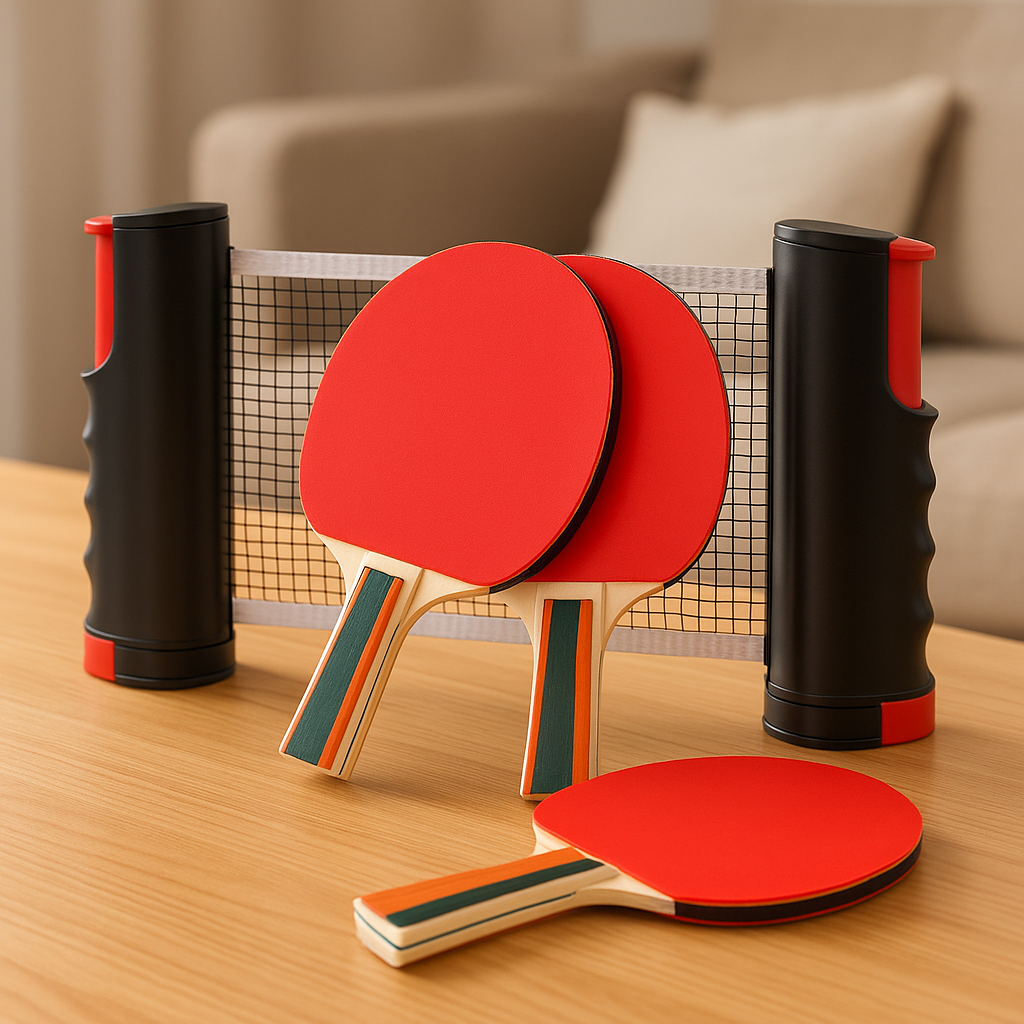 Jeu de ping-pong avec raquettes et filet en ABS
