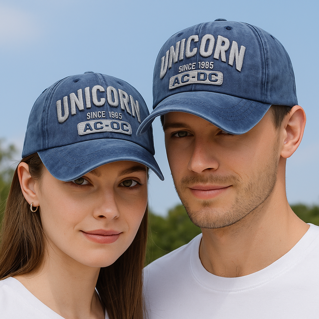 Casquette vintage en coton avec broderie en relief