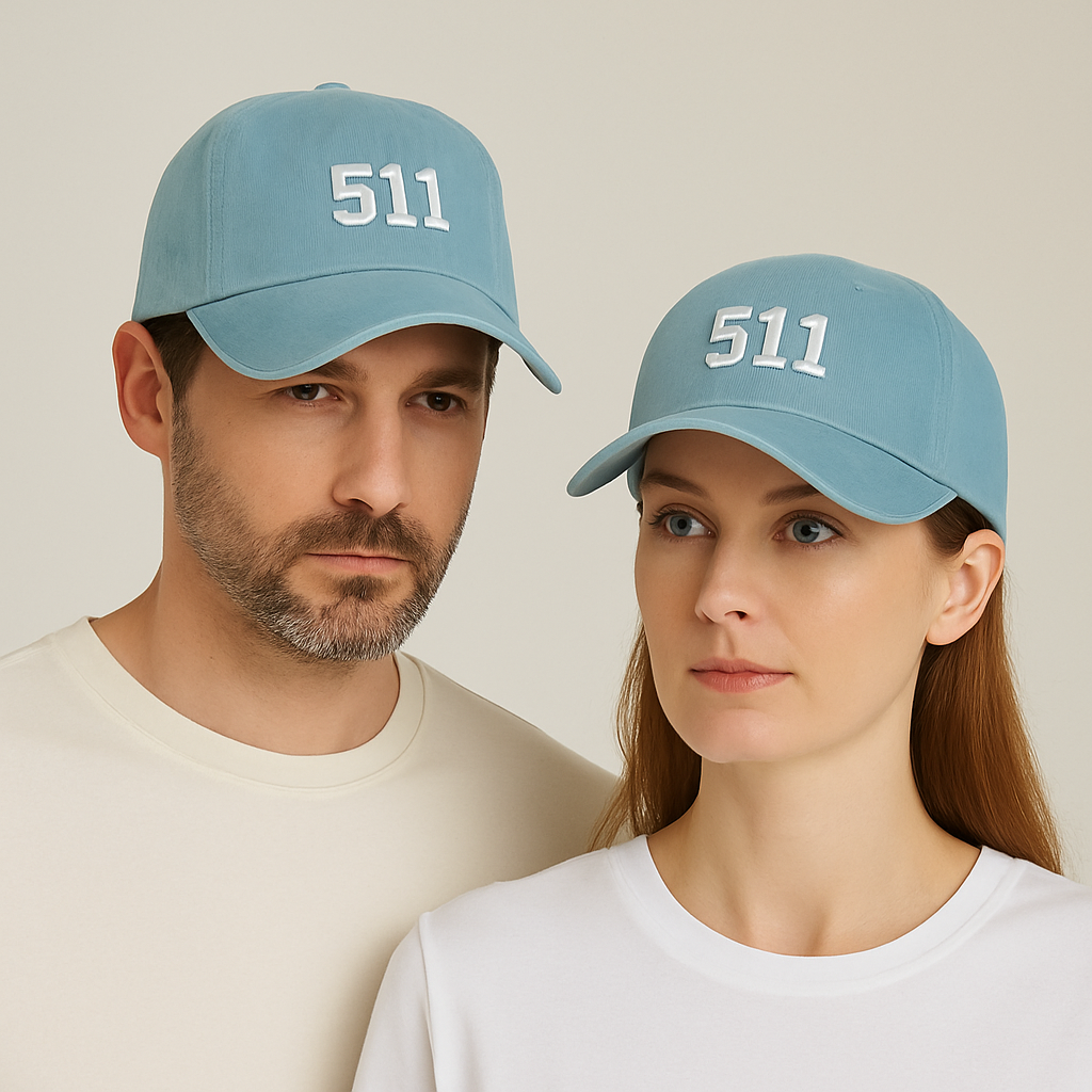 Casquette pastel unisexe avec broderie 511 sur le devant