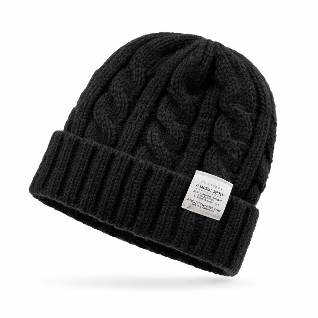 Vue latérale d'un bonnet avec doublure douce visible