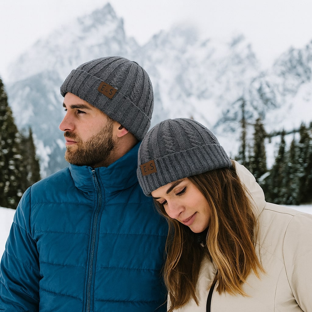 Bonnet torsadé en maille avec doublure polaire