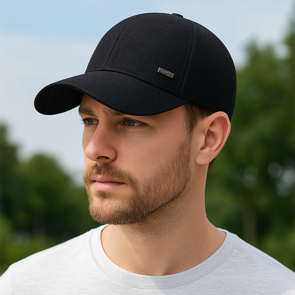 Casquette unisexe avec visière courbée et logo discret