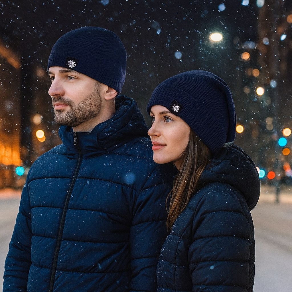 Bonnet en maille côtelée avec doublure polaire