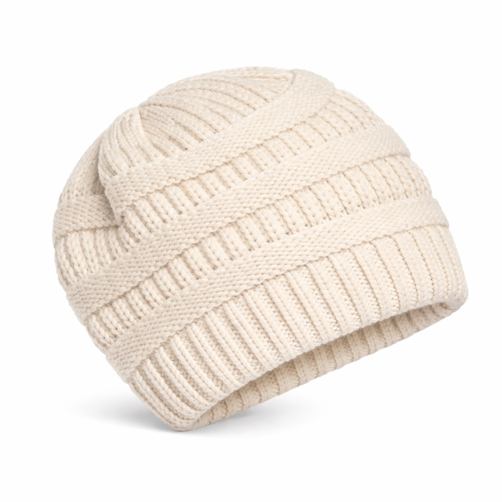 Bonnet plié montrant l'intérieur doux et moelleux