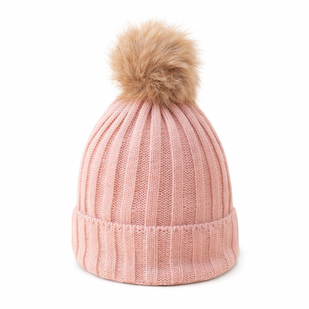 Bonnet d'hiver avec pompon, idéal pour le froid