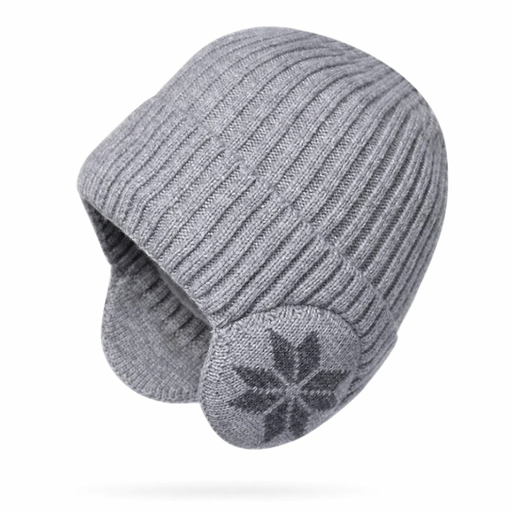 Texture du tricot du bonnet, vue en gros plan