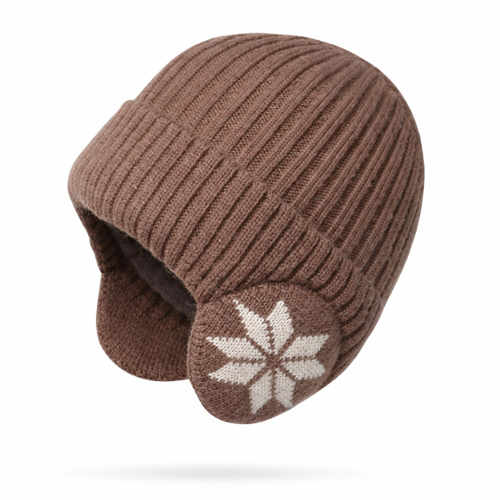 Détail du protège-oreilles du bonnet hivernal