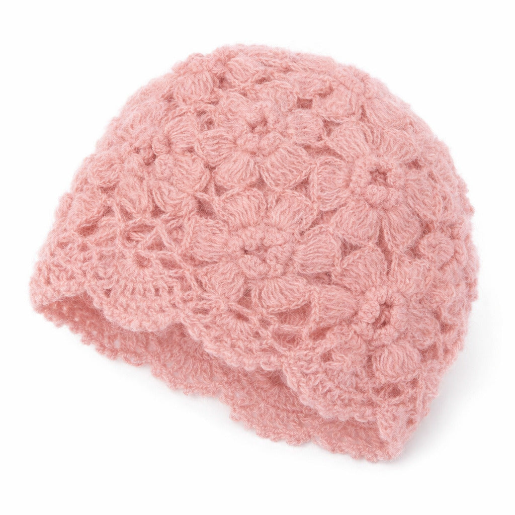 Bonnet chaud avec motif floral, style féminin