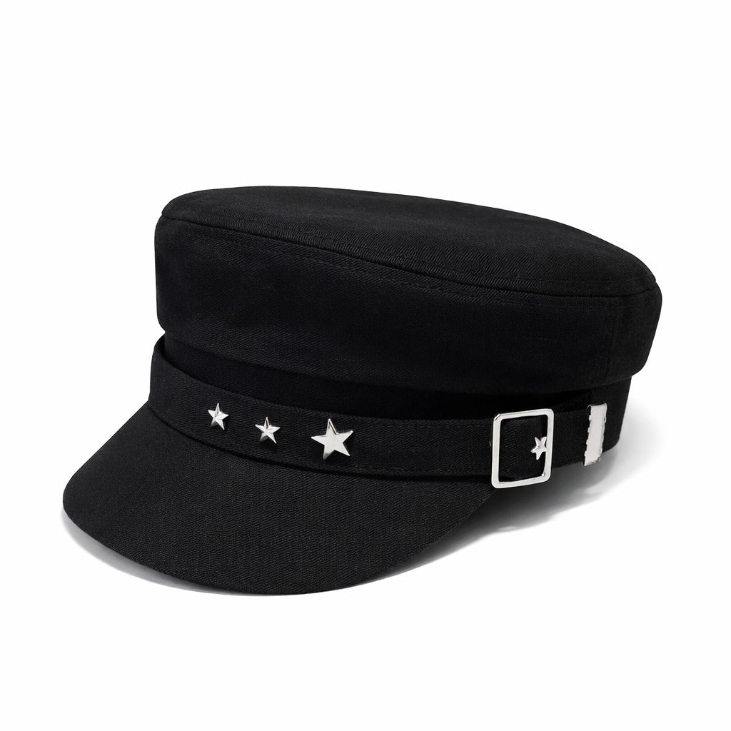 Casquette gavroche en coton avec bord arrondi