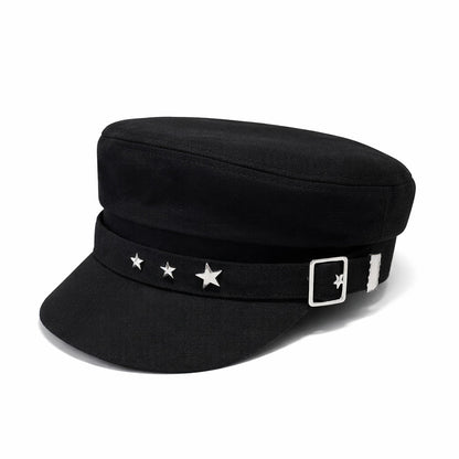 Casquette gavroche en coton avec bord arrondi