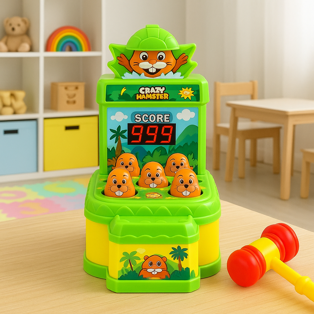 Enfant jouant avec un jeu de marteau coloré