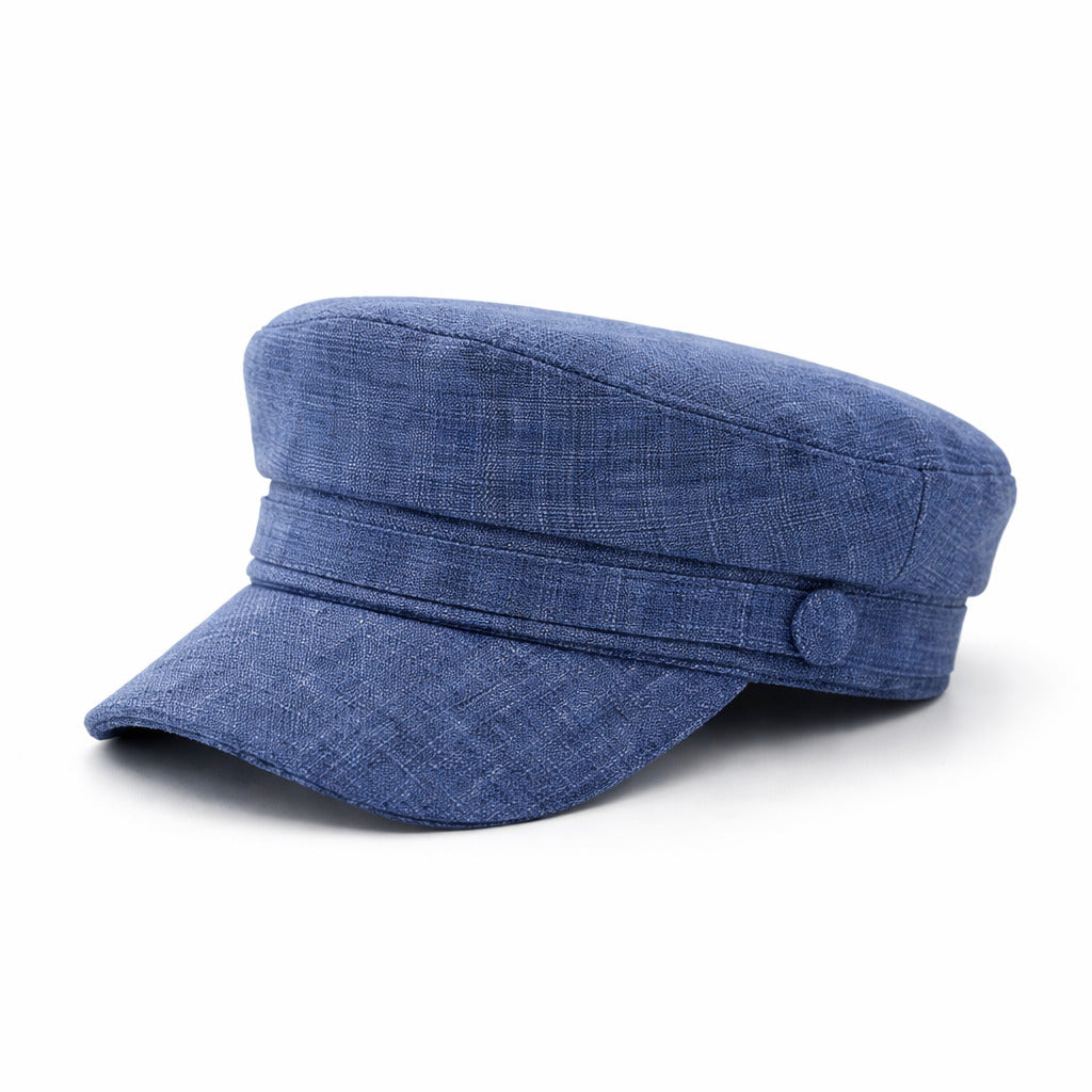 Détail de la couture du béret en coton