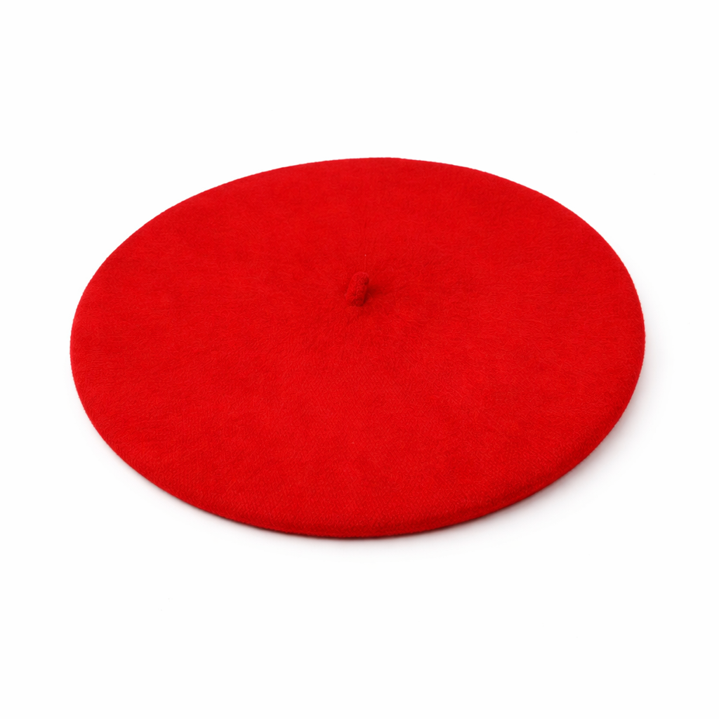 Gros plan sur la texture laineuse d'un béret basque