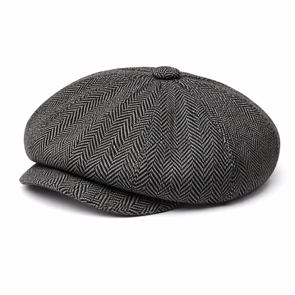 Détail du tissu en coton d'un béret pour homme