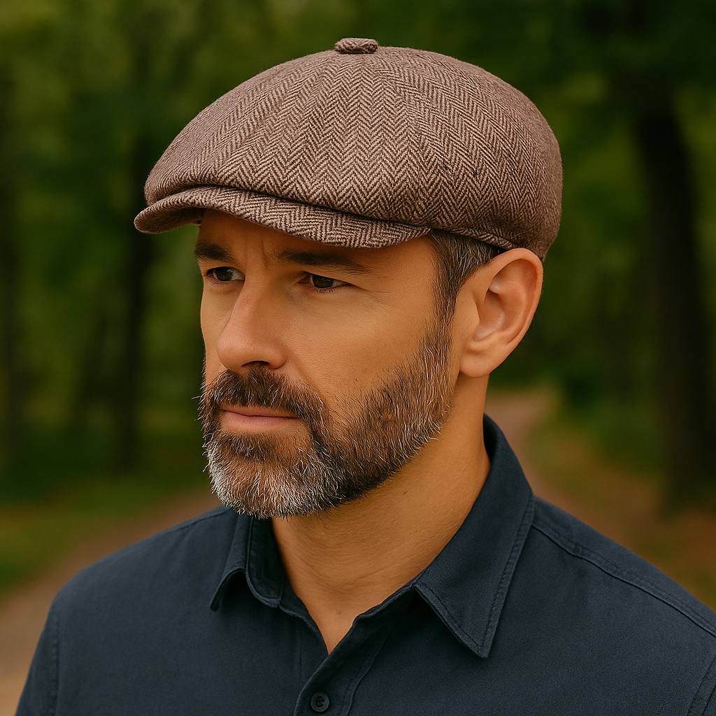 Casquette Gavroche ajustable, vue latérale, élégance vintage