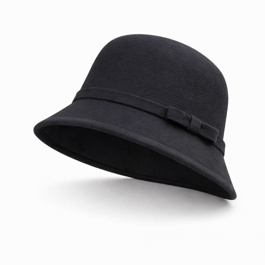 Chapeau cloche en feutre, couleur bordeaux, allure chic