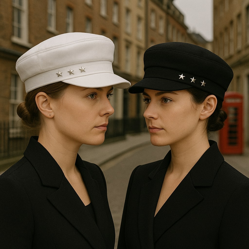 Casquette gavroche en laine grise sur fond blanc