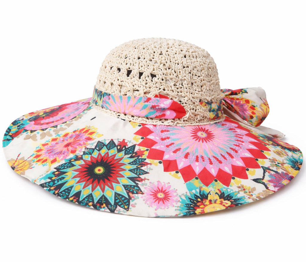 Chapeau de paille sur une valise prête pour les vacances