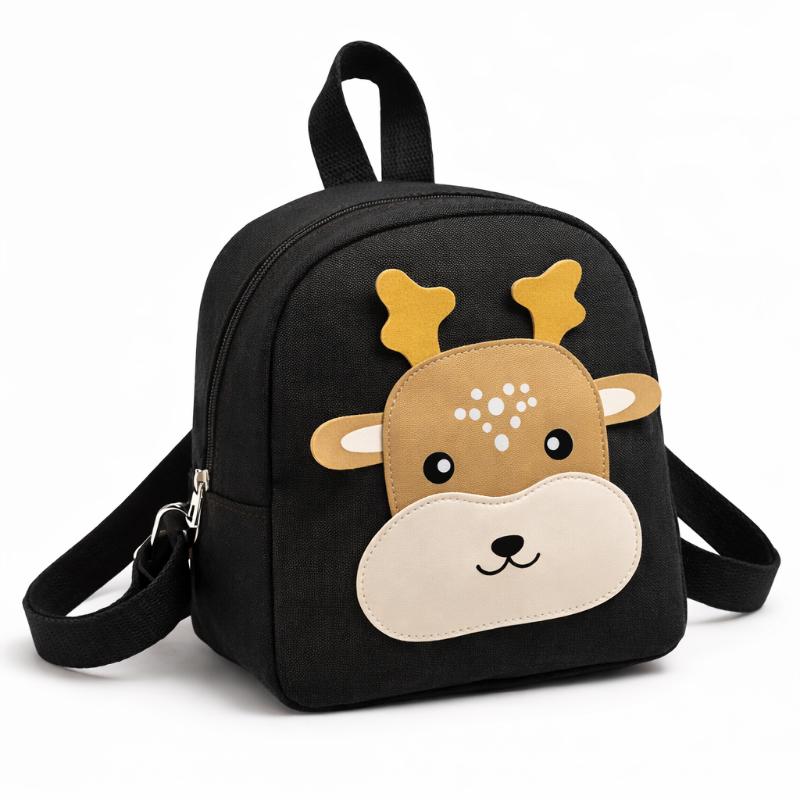Vue de dessus d'un sac à dos enfant, fermeture éclair visible