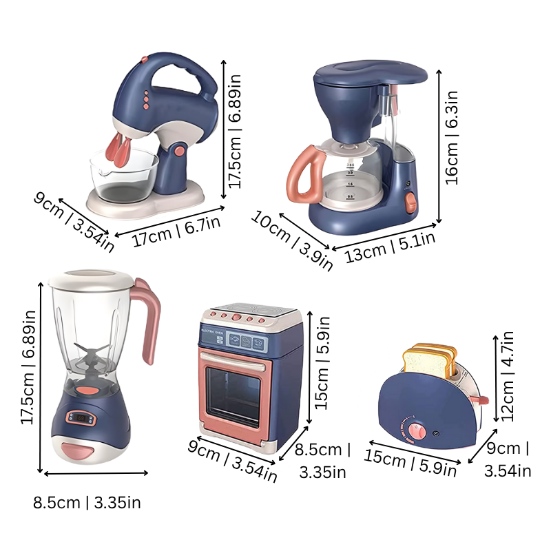 Ensemble de jouets de cuisine en ABS avec divers appareils