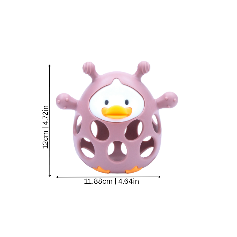 Anneau de dentition en silicone avec dimensions visibles