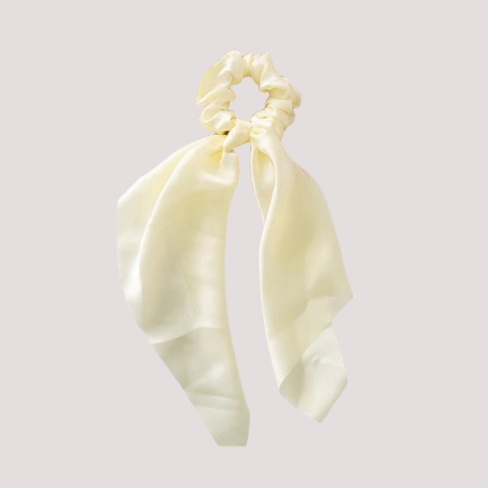 Chouchou foulard crème en tissu doux et léger
