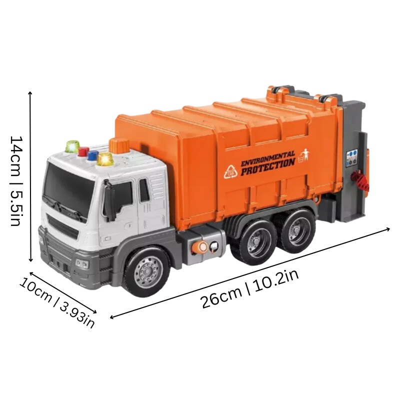 Camion poubelle interactif avec benne arrière levée