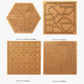 Dimensions des plateaux de tangram en bois, vue d'ensemble