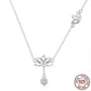 Collier en argent avec pendentif Fleur de Lotus et strass