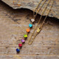 Collier avec pendentif cœurs en pierres alignées pour chakras