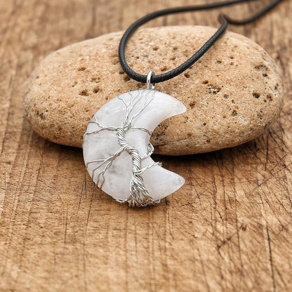 Collier Arbre de vie avec pierre d'Opale suspendue