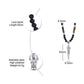 Collier masculin avec pendentif poignard, pierres naturelles