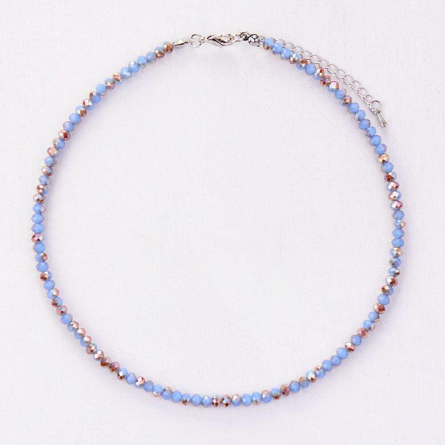 Collier en cristal jaune avec chaînette ajustable visible