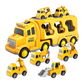 Camion de construction jaune avec accessoires