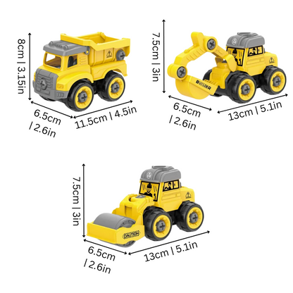 Pièces détachées pour assembler un engin de construction