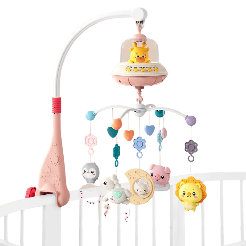 Mobile musical corail rose, idéal pour apaiser les bébés