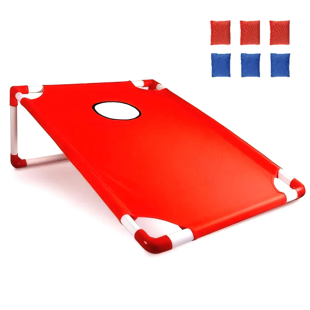 Sacs de lancer rouges sur planche Cornhole extérieure