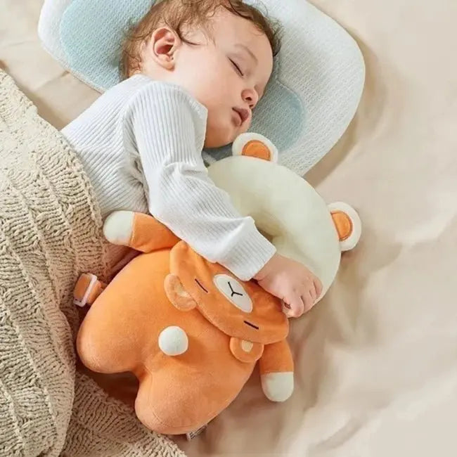 Coussin de protection bébé en velours avec motif grenouille