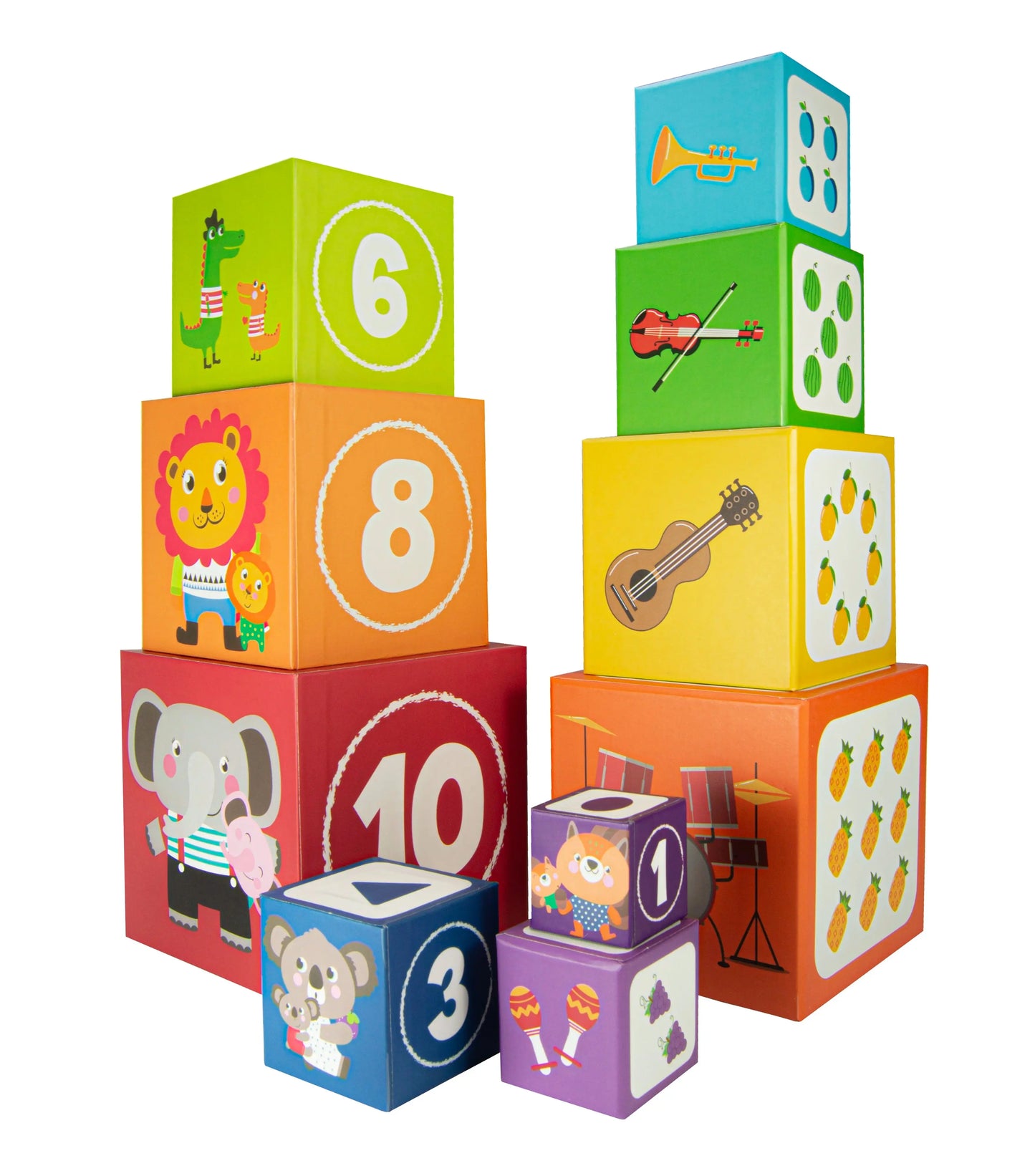 Cubes colorés en carton, faciles à ranger et transporter